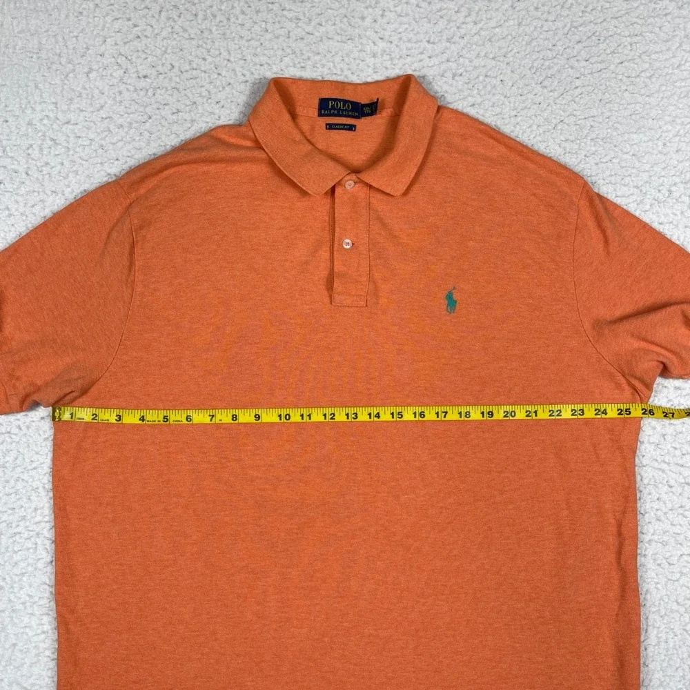 Polo Ralph Lauren Polo Shirt Men XXL Orange Classic Fit Short Sleeve Pony Logo